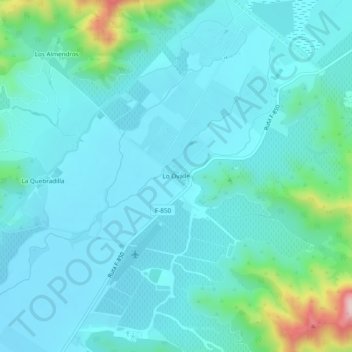 Mappa topografica Lo Ovalle, altitudine, rilievo