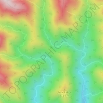 Mappa topografica Deep Creek Gap, altitudine, rilievo