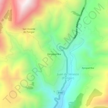 Mappa topografica Varaspamba, altitudine, rilievo