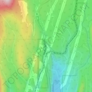 Mappa topografica Brandywine, altitudine, rilievo