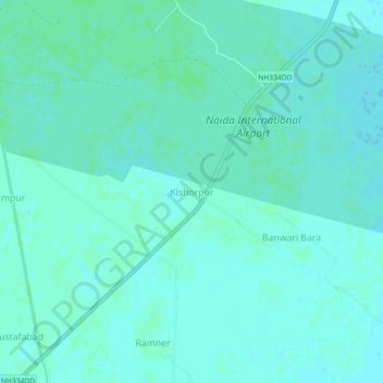 Mappa topografica Kishorpur, altitudine, rilievo