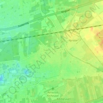 Mappa topografica Wezel, altitudine, rilievo