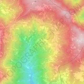 Mappa topografica Collistano, altitudine, rilievo