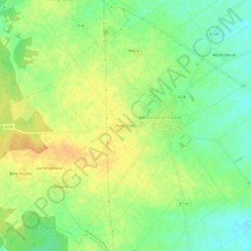 Mappa topografica Patte d'Oie, altitudine, rilievo