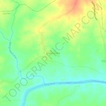 Mappa topografica Malmanda, altitudine, rilievo