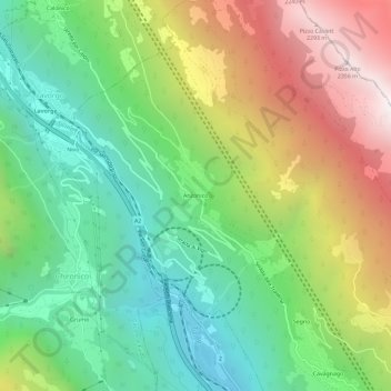 Mappa topografica Anzonico, altitudine, rilievo