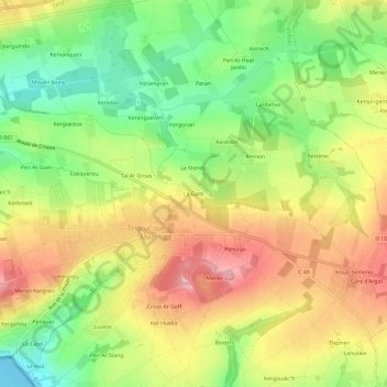Mappa topografica La Gare, altitudine, rilievo