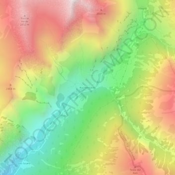Mappa topografica Rochemolles, altitudine, rilievo