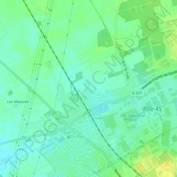Mappa topografica Les Chabasses, altitudine, rilievo