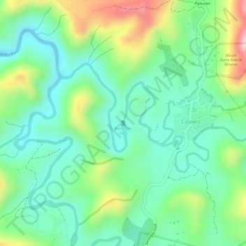 Mappa topografica Bunsuran Falls, altitudine, rilievo