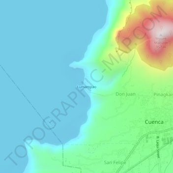 Mappa topografica Lumampao, altitudine, rilievo