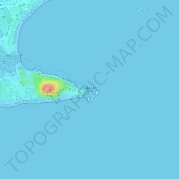 Mappa topografica Cabo San Lucas, altitudine, rilievo