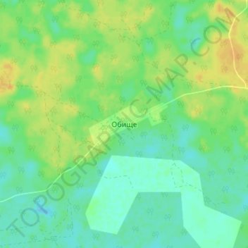 Mappa topografica Обище, altitudine, rilievo