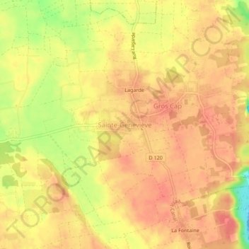 Mappa topografica Sainte-Geneviève, altitudine, rilievo