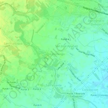 Mappa topografica Santo Domingo, altitudine, rilievo