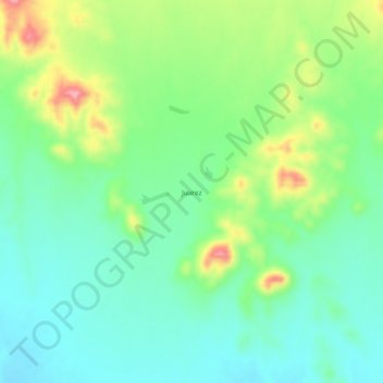 Mappa topografica Juarez, altitudine, rilievo