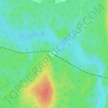 Mappa topografica Mégiscane, altitudine, rilievo