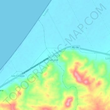Mappa topografica La Jota, altitudine, rilievo