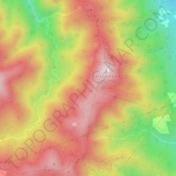 Mappa topografica Font del Gaig, altitudine, rilievo