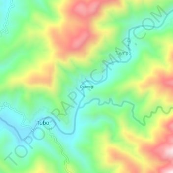 Mappa topografica Dacwag, altitudine, rilievo