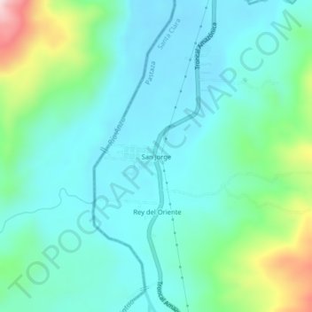 Mappa topografica San Jorge, altitudine, rilievo