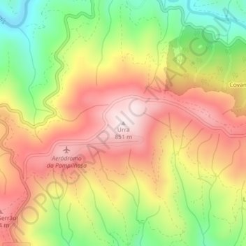 Mappa topografica Urra, altitudine, rilievo