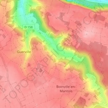 Mappa topografica Senneville, altitudine, rilievo