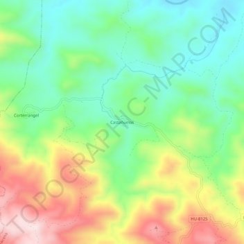 Mappa topografica Castañuelos, altitudine, rilievo