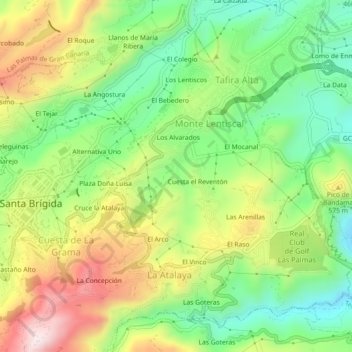 Mappa topografica Fuente los Berros, altitudine, rilievo