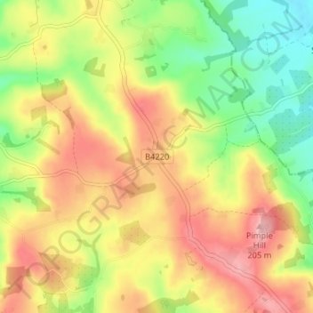 Mappa topografica Acton Green, altitudine, rilievo