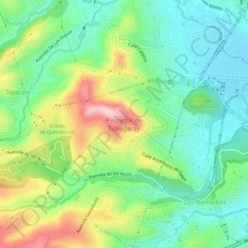 Mappa topografica Pedregal de Echegaray, altitudine, rilievo