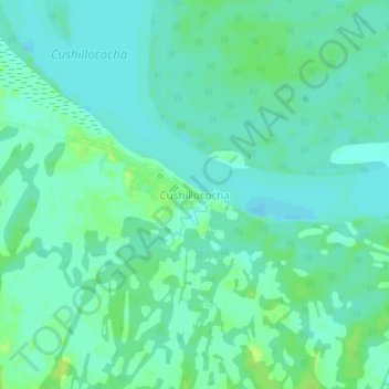 Mappa topografica Cushillococha, altitudine, rilievo