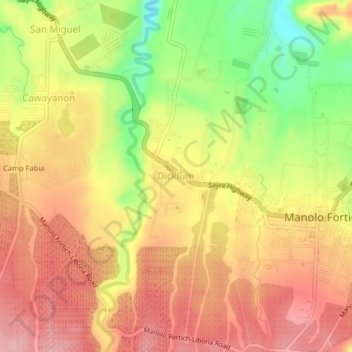 Mappa topografica Dicklum, altitudine, rilievo