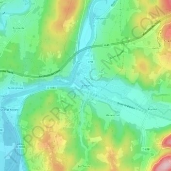 Mappa topografica Le Pelan, altitudine, rilievo