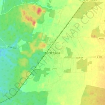 Mappa topografica Monte Águila, altitudine, rilievo