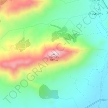 Mappa topografica Cantón, altitudine, rilievo