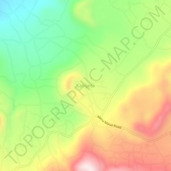 Mappa topografica Kangeta, altitudine, rilievo