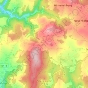 Mappa topografica Tannenwirtshaus, altitudine, rilievo