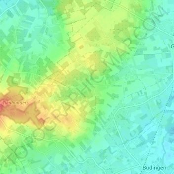 Mappa topografica Hogen, altitudine, rilievo