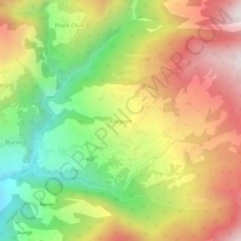Mappa topografica Ratgaon, altitudine, rilievo