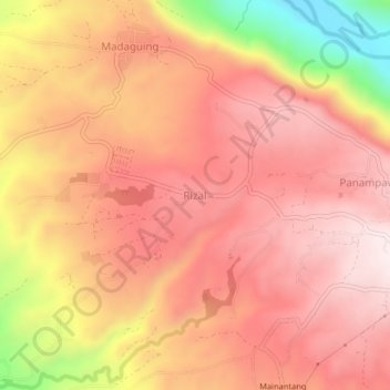 Mappa topografica Rizal, altitudine, rilievo