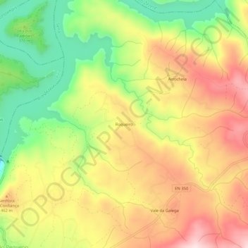 Mappa topografica Roqueiro, altitudine, rilievo