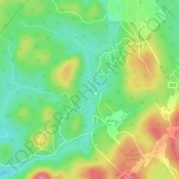 Mappa topografica Lac Beaudry, altitudine, rilievo