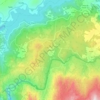 Mappa topografica Reparade, altitudine, rilievo