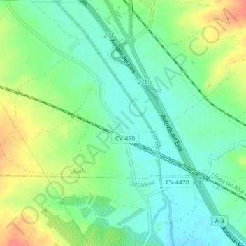 Mappa topografica Vega de la Torre, altitudine, rilievo