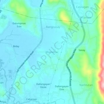 Mappa topografica Mameltac, altitudine, rilievo