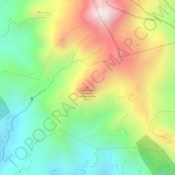 Mappa topografica Pic Malaoui, altitudine, rilievo