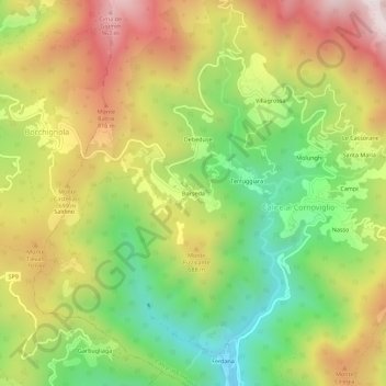 Mappa topografica Borseda, altitudine, rilievo