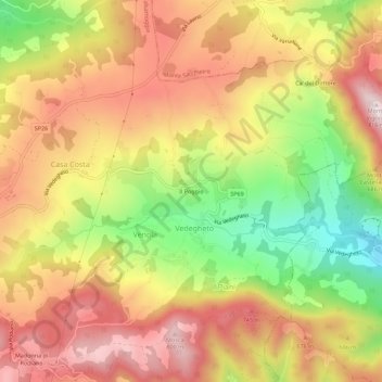 Mappa topografica Il Poggio, altitudine, rilievo