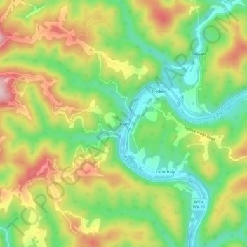 Mappa topografica Gould, altitudine, rilievo